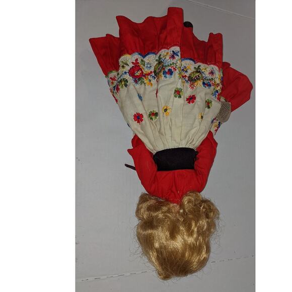 Vintage 1965 17" Effanbee Doll #1700 Original Bonnet Red Floral Dress Mint Tags - Picture 4 of 9